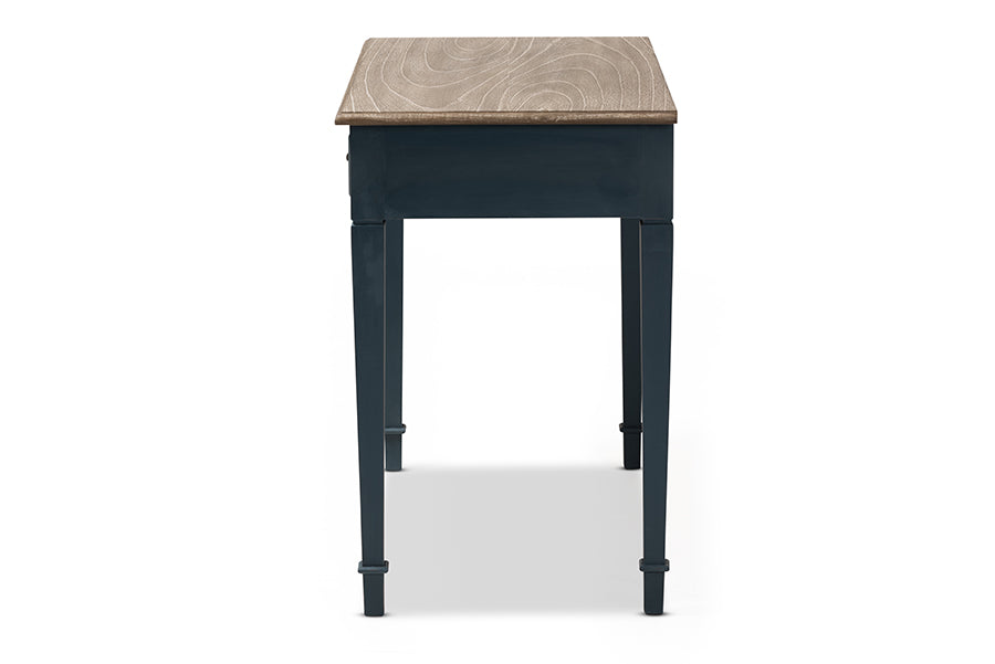Baxton Studio Dauphine French Provincial Spruce Blue Accent Writing Desk