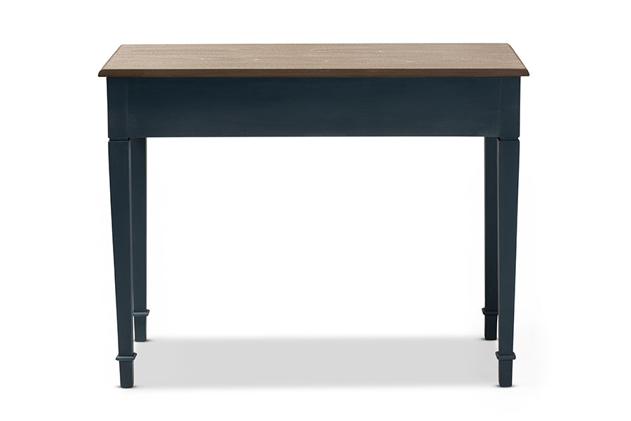 Baxton Studio Dauphine French Provincial Spruce Blue Accent Writing Desk
