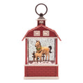 LED Horse Barn Snow Globe 11"H