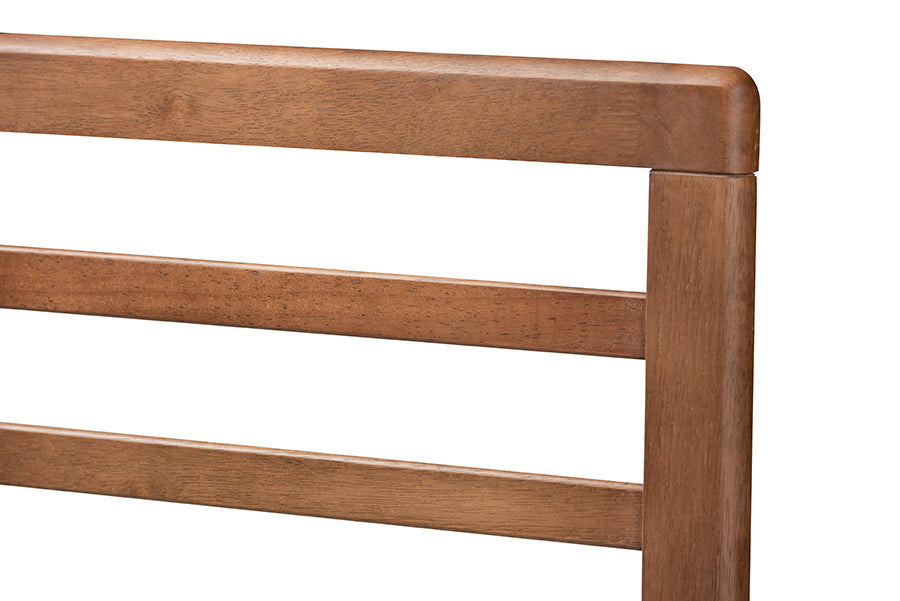 Baxton Studio Calisto Mid-Century Modern Walnut Brown Finished Wood Queen Size Platform Bed