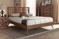 Baxton Studio Calisto Mid-Century Modern Walnut Brown Finished Wood Full Size Platform Bed