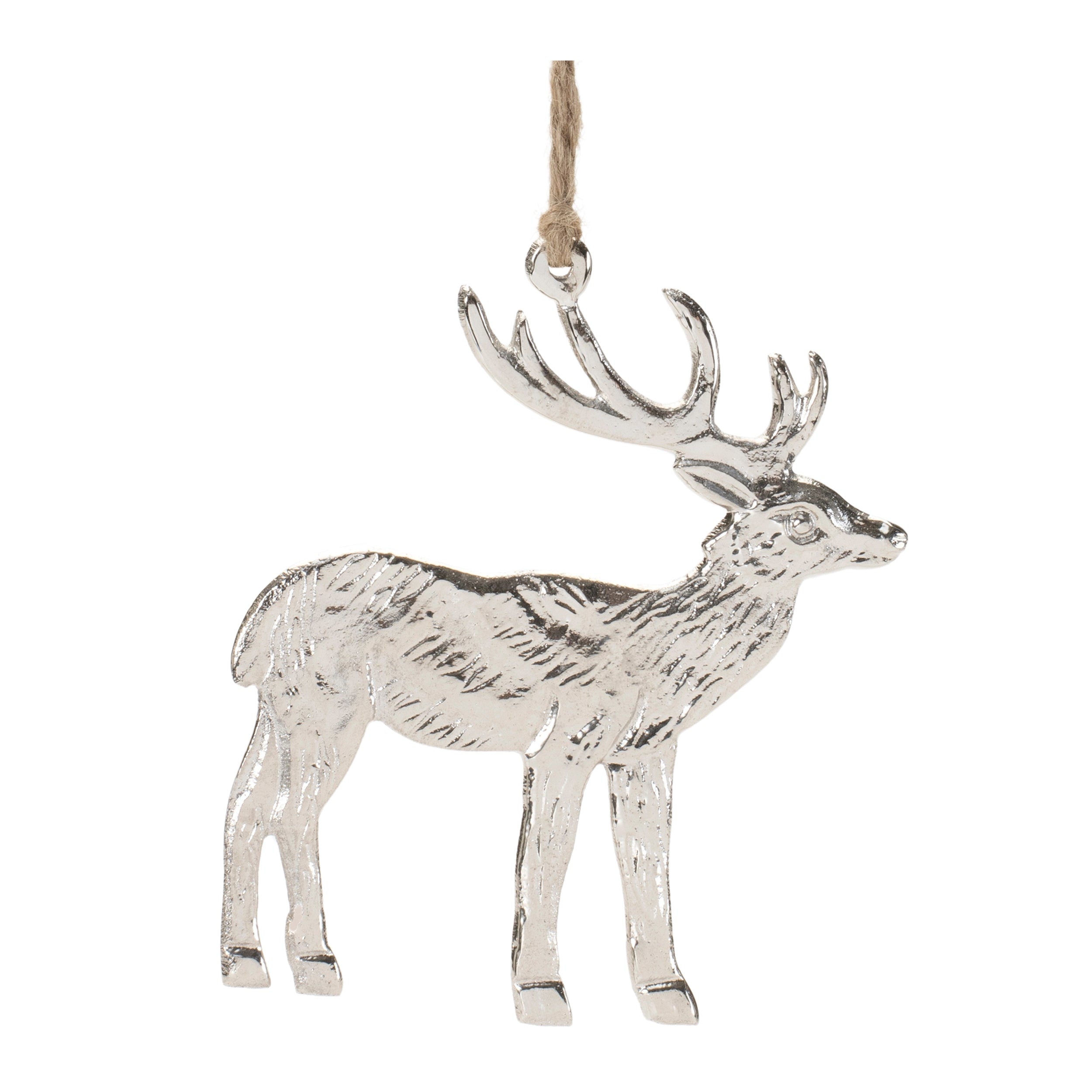 Etched Metal Deer Ornament (Set of 12)