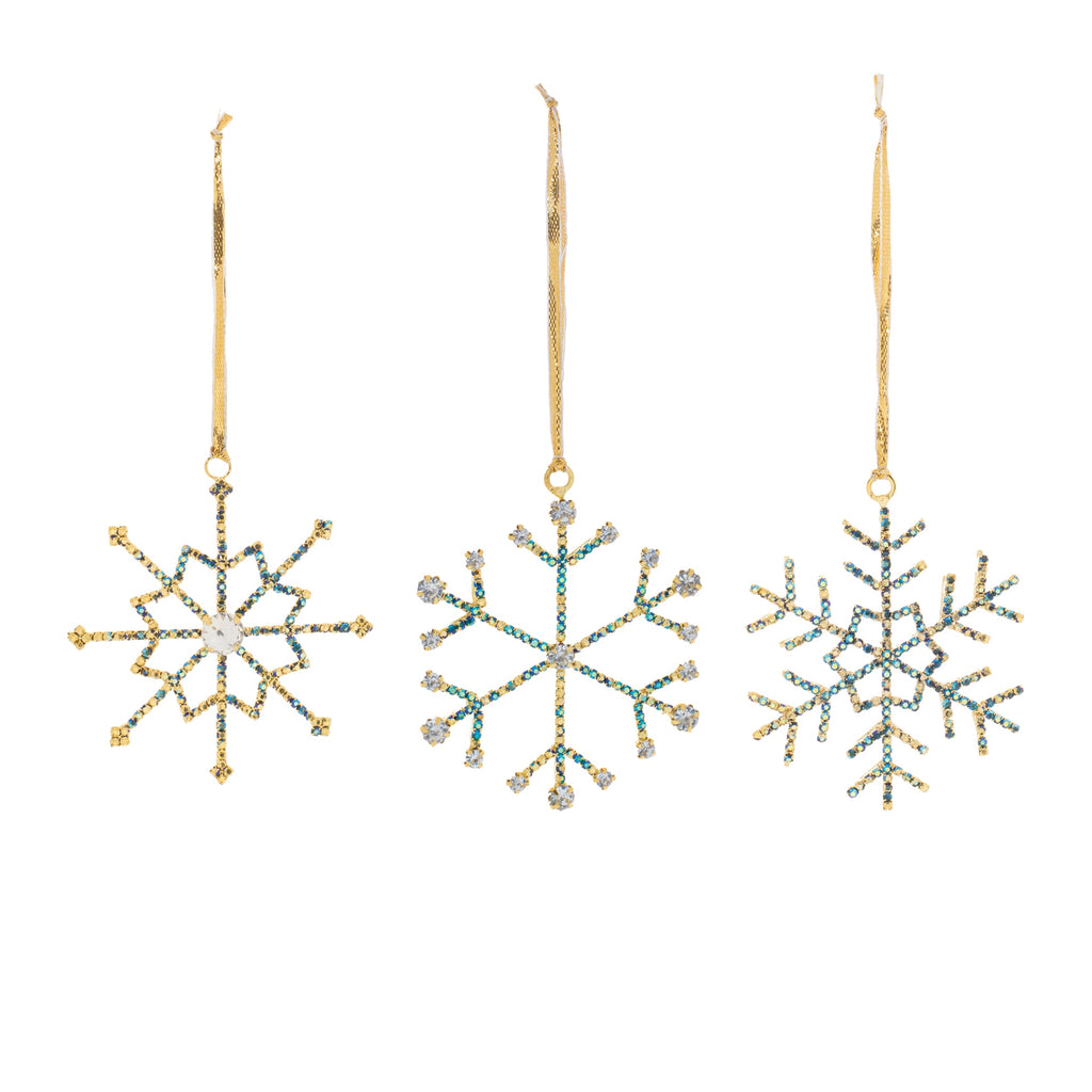 Jeweled Metal Snowflake Ornament (Set of 12)