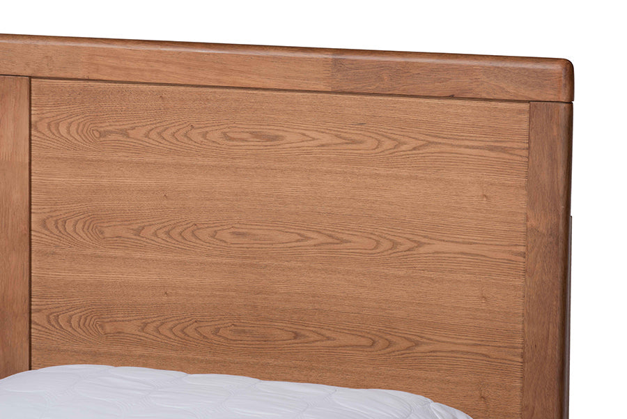 Baxton Studio Aras Modern and Contemporary Transitional Ash Walnut Brown Finished Wood Queen Size 3-Drawer Platform Storage Bed