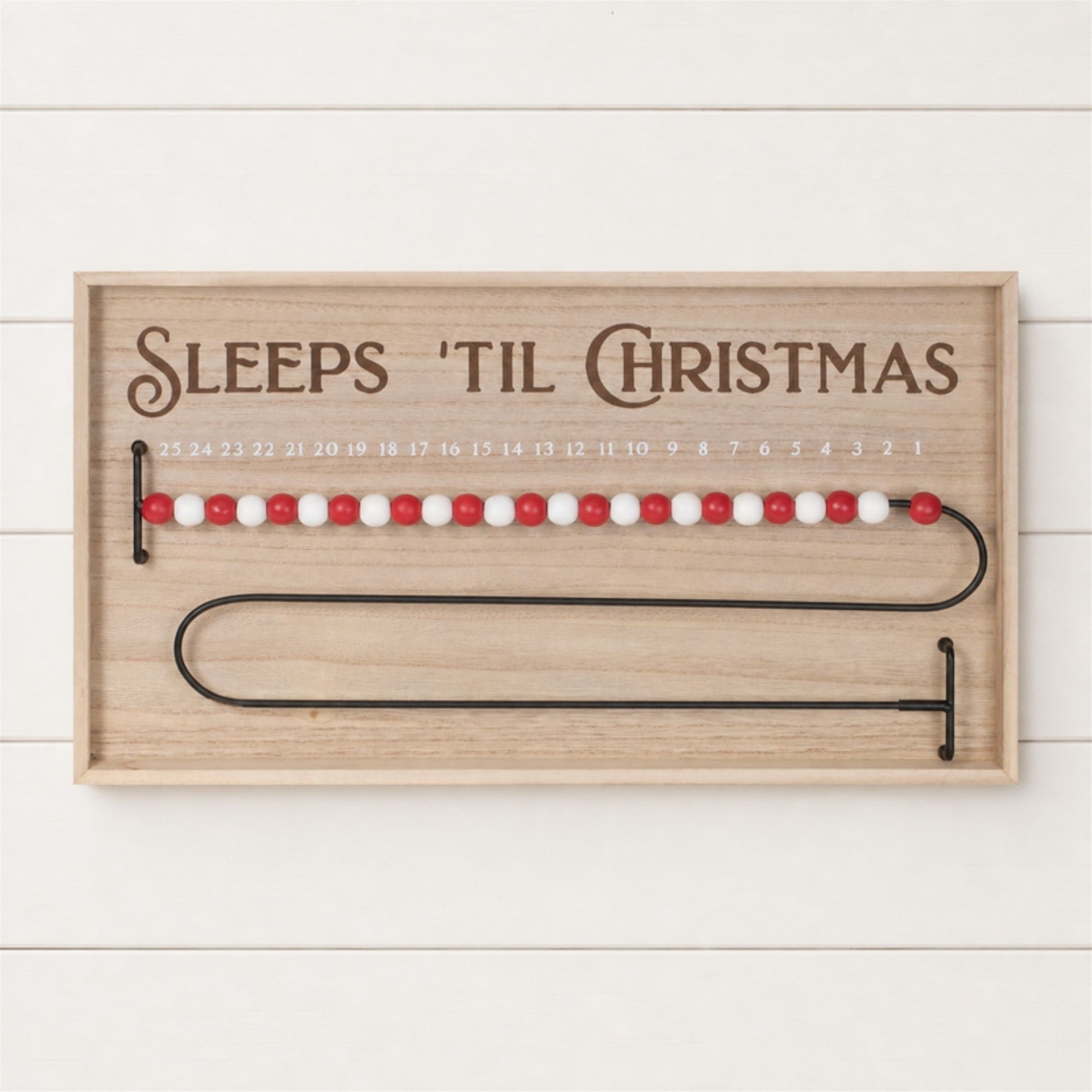 Wood Beaded Christmas Countdown 20"L