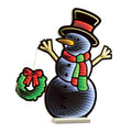 Snowman and Wreath Ekkolight 23.5"H