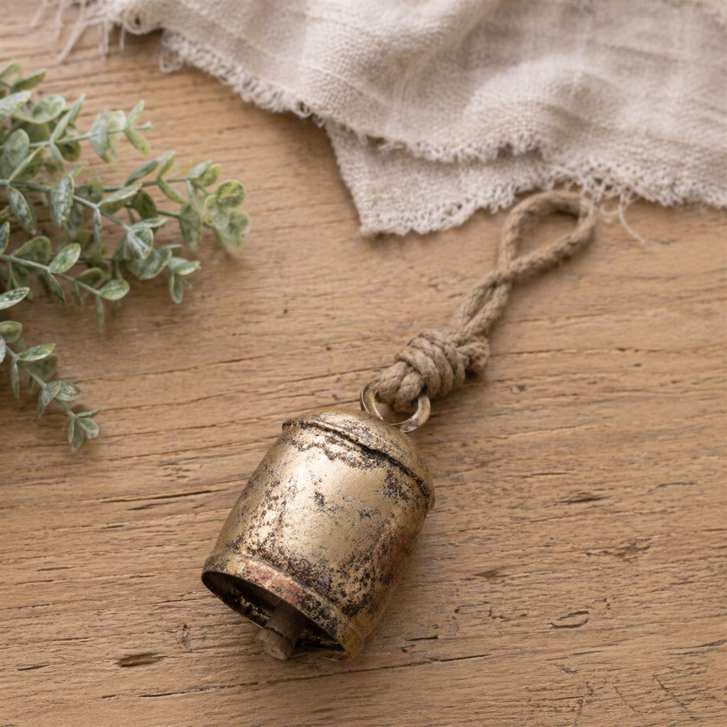 Distressed Metal Bell Ornament (Set of 8)