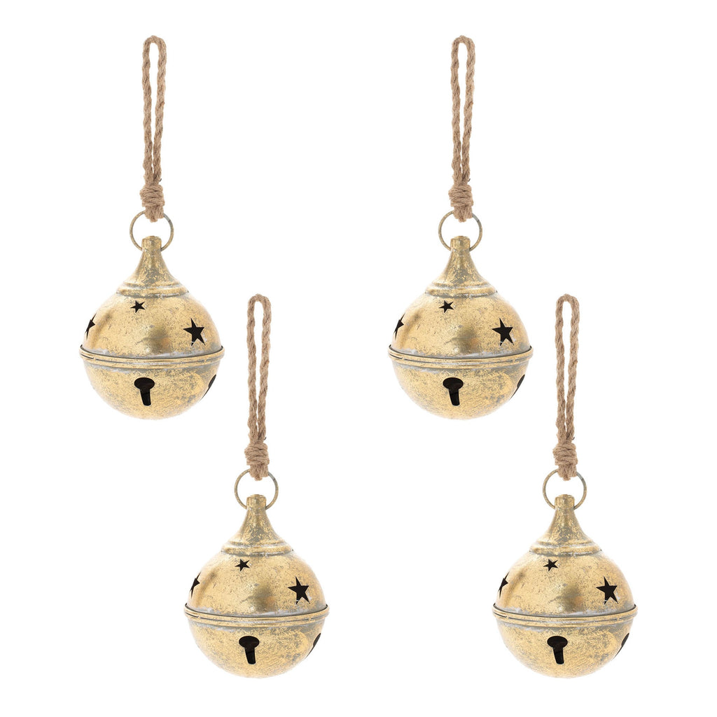 Distressed Metal Bell Ornament (Set of 4)