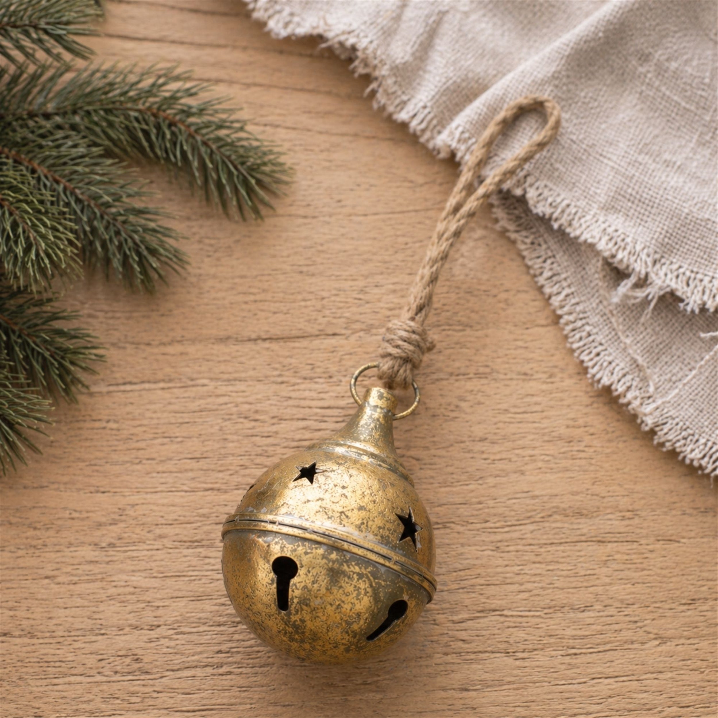 Distressed Metal Bell Ornament (Set of 4)