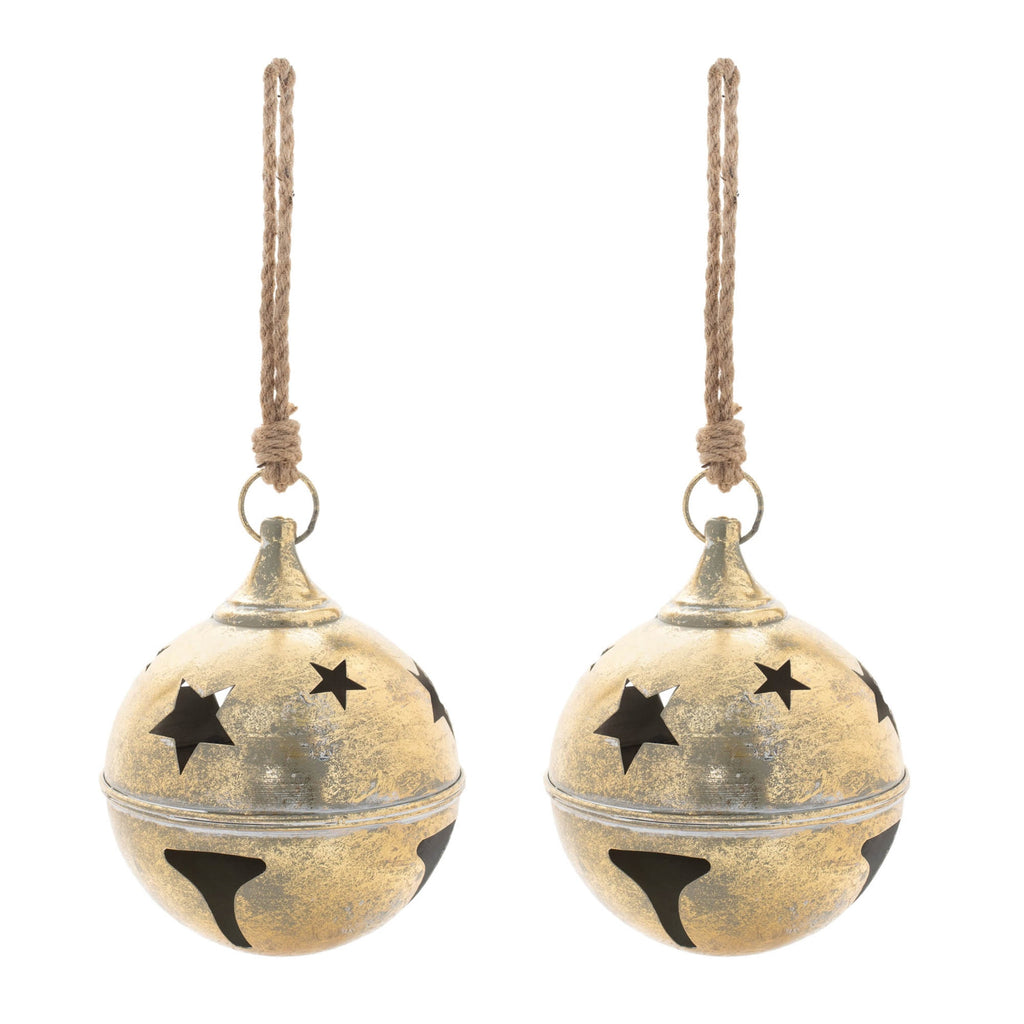 Distressed Metal Bell Ornament (Set of 2)