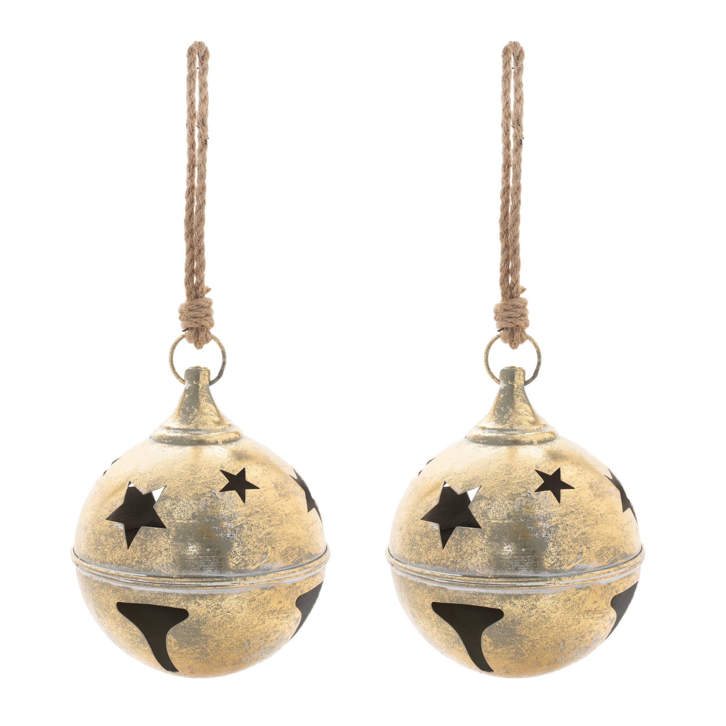 Distressed Metal Bell Ornament (Set of 2)