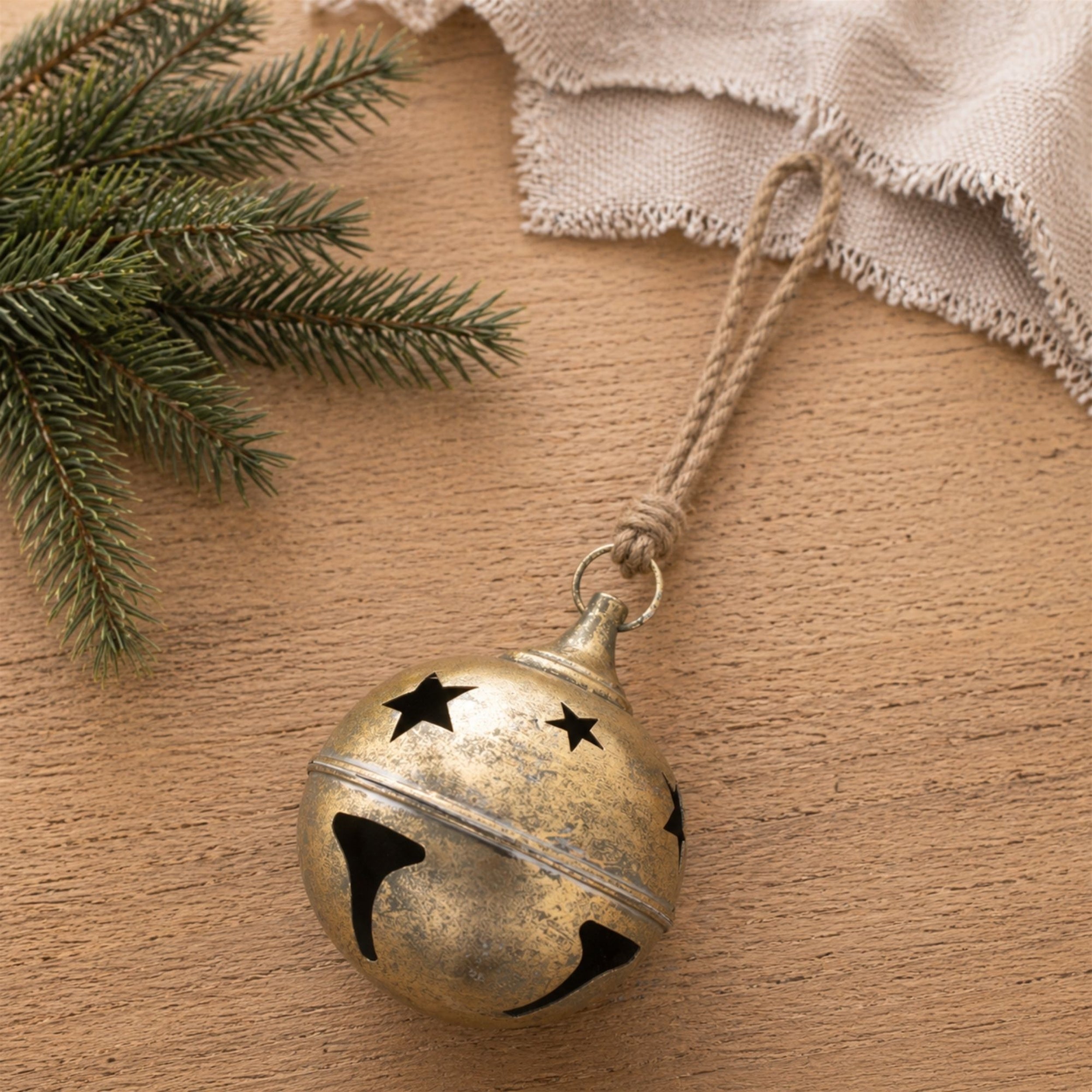 Distressed Metal Bell Ornament (Set of 2)