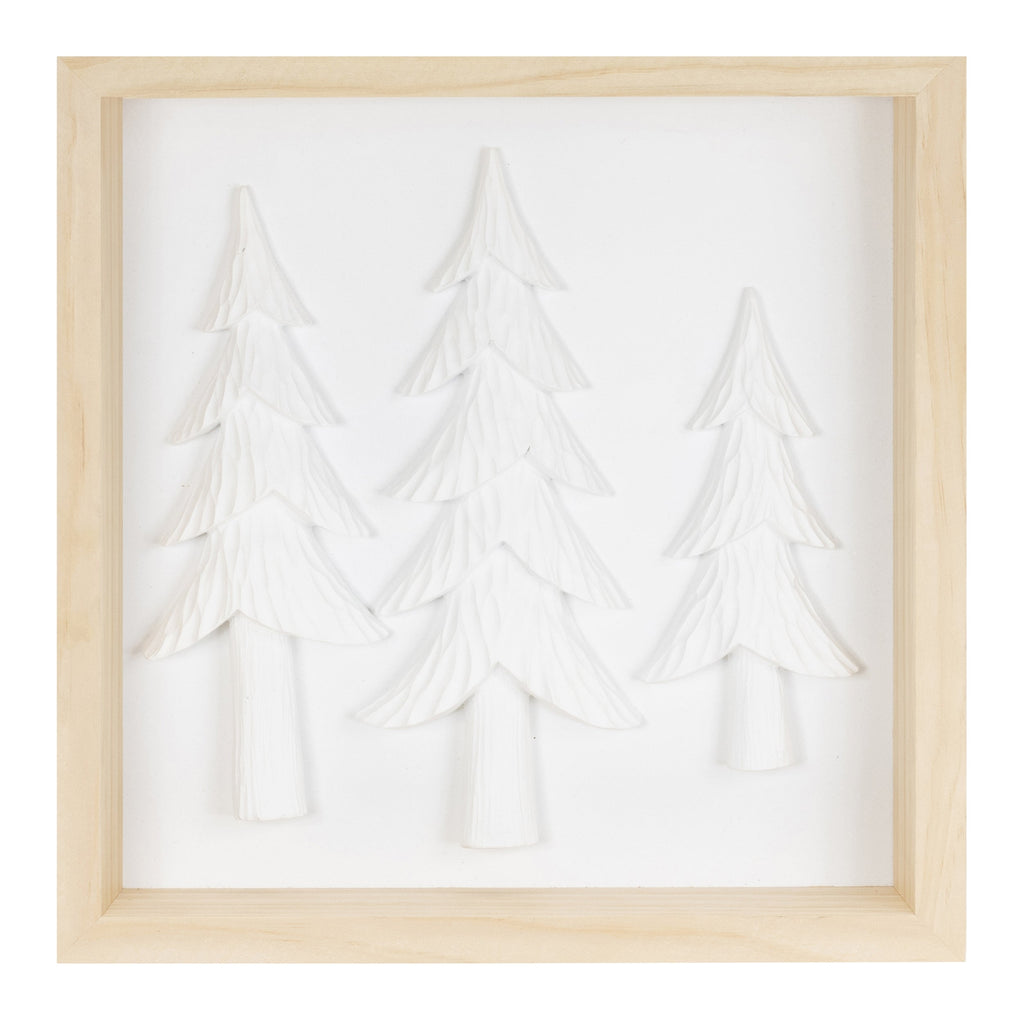 Framed Holiday Deer and Tree Artwork (Set of 2)