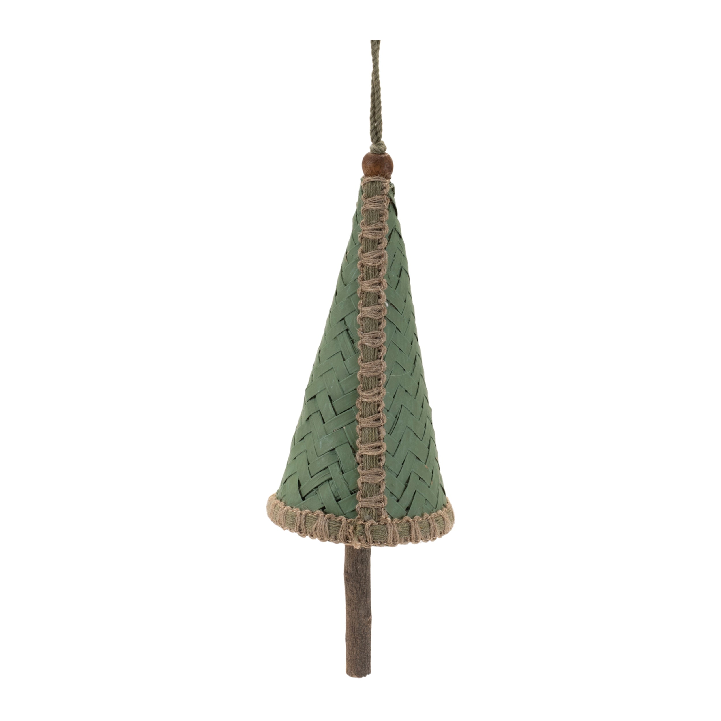 Woven Bamboo Pine Tree Ornament (Set of 4)