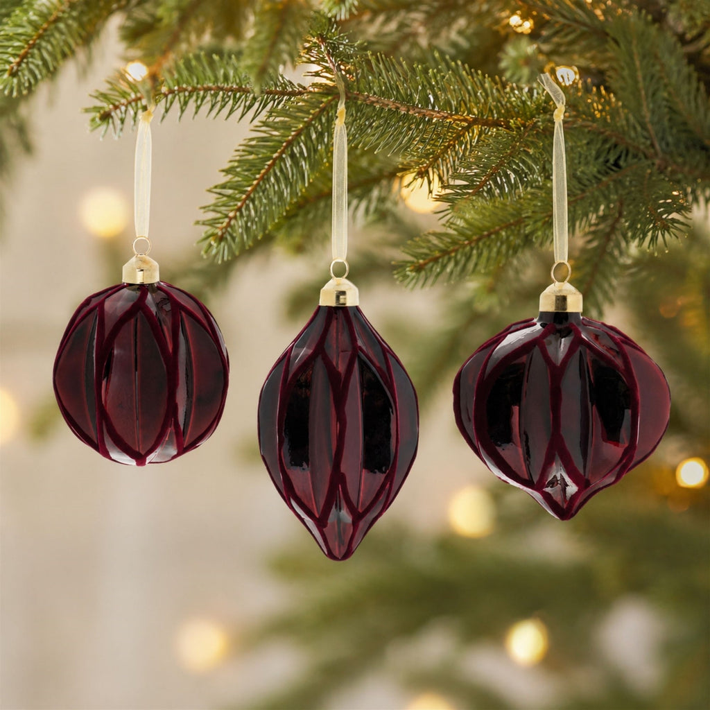 Velvet Glass Ornament (Set of 6)