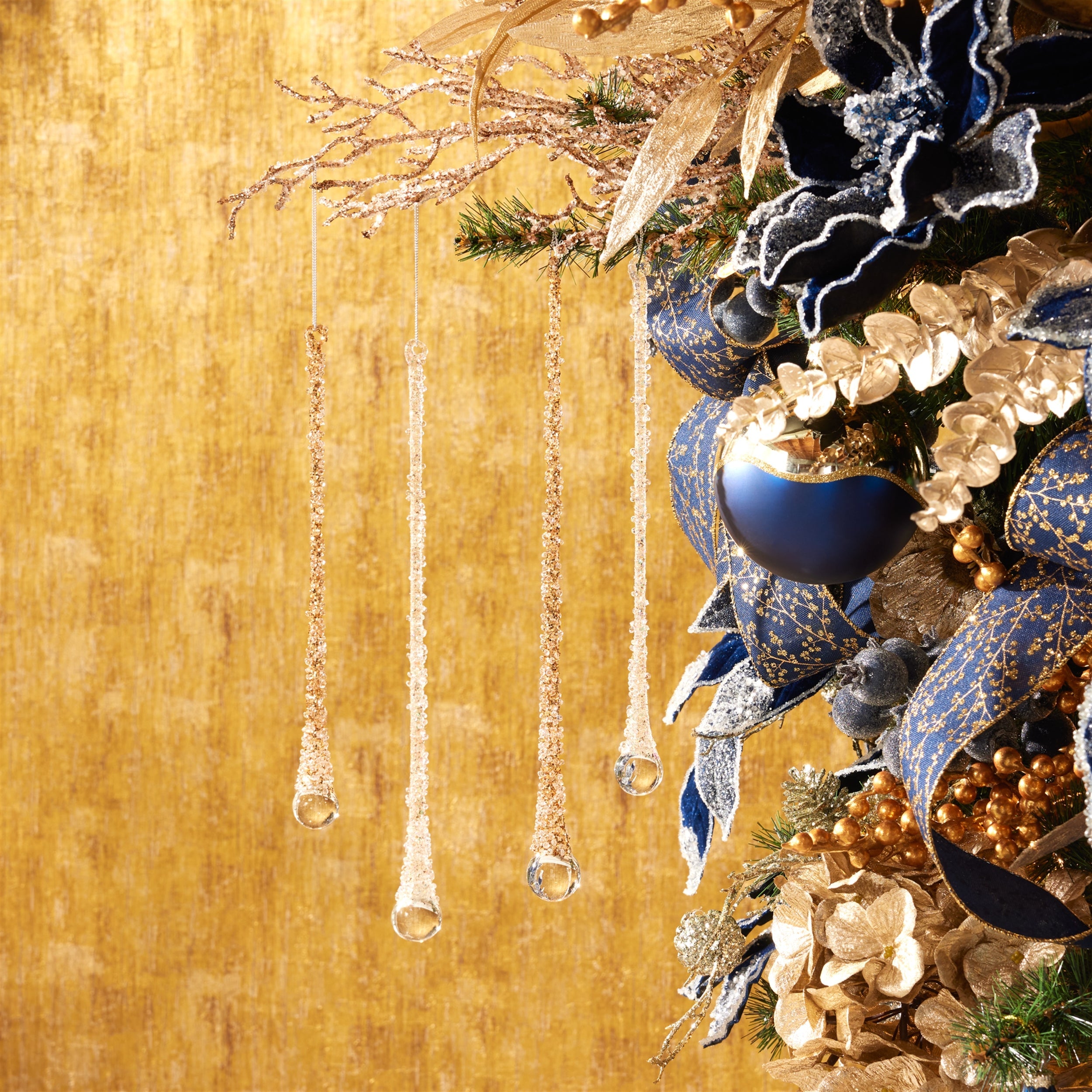 Glitter Drop Ornaments Ð Set of 24