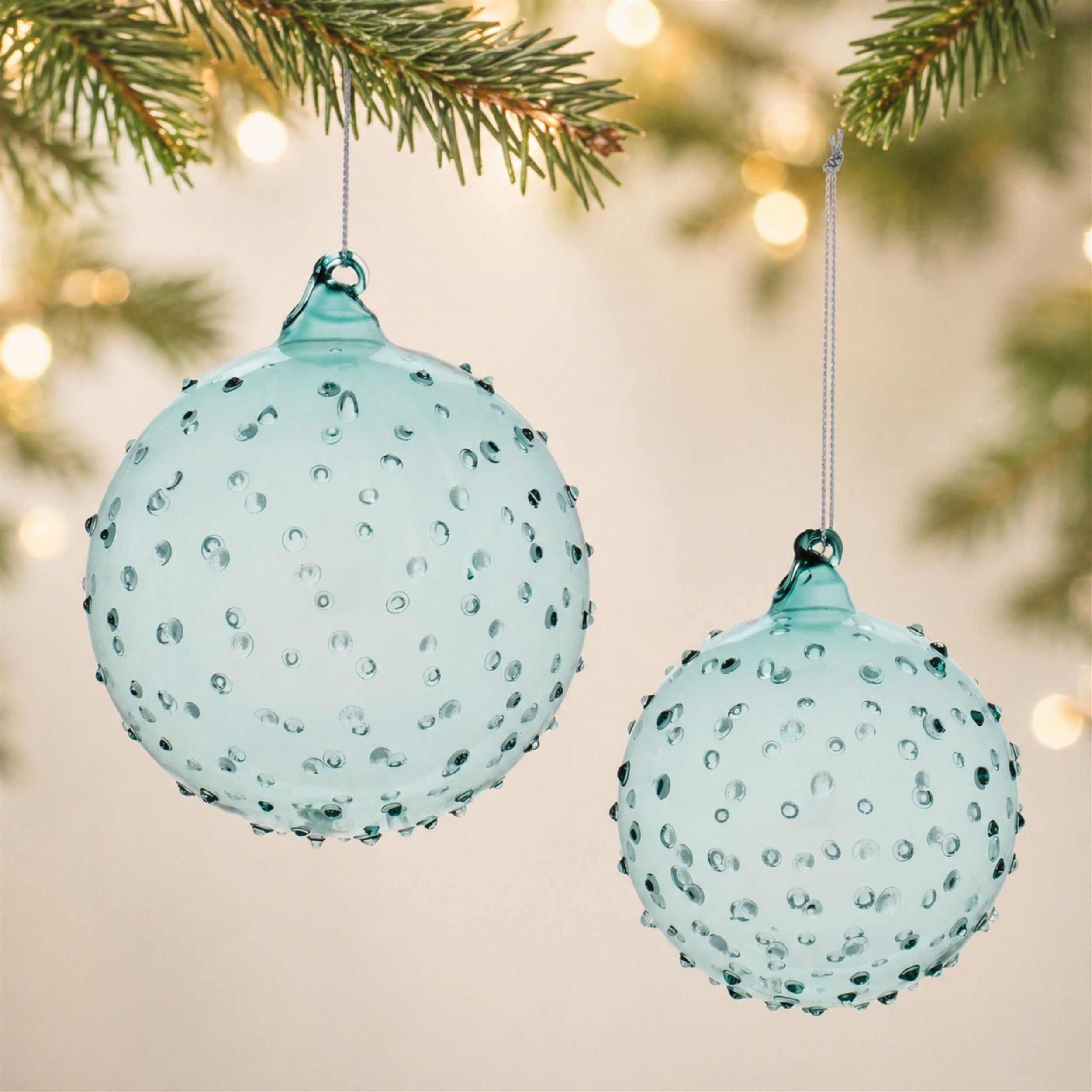 Hobnail Glass Ball Ornament (Set of 12)