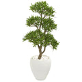 43" Bonsai Styled Podocarpus Artificial Tree in White Planter