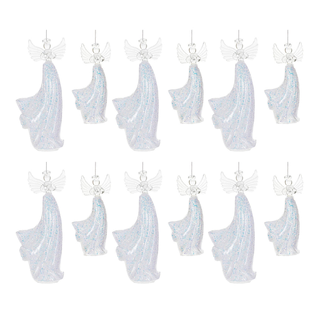 Iridescent Glass Angel Ornament (Set of 6)