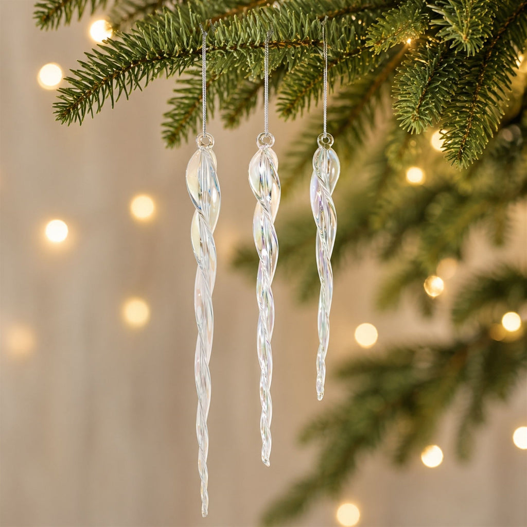 Glass Icicle Ornament (Set of 18)