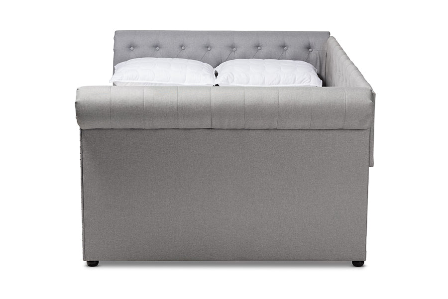 Baxton Studio Mabelle Modern and Contemporary Gray Fabric Upholstered Full Size Daybed