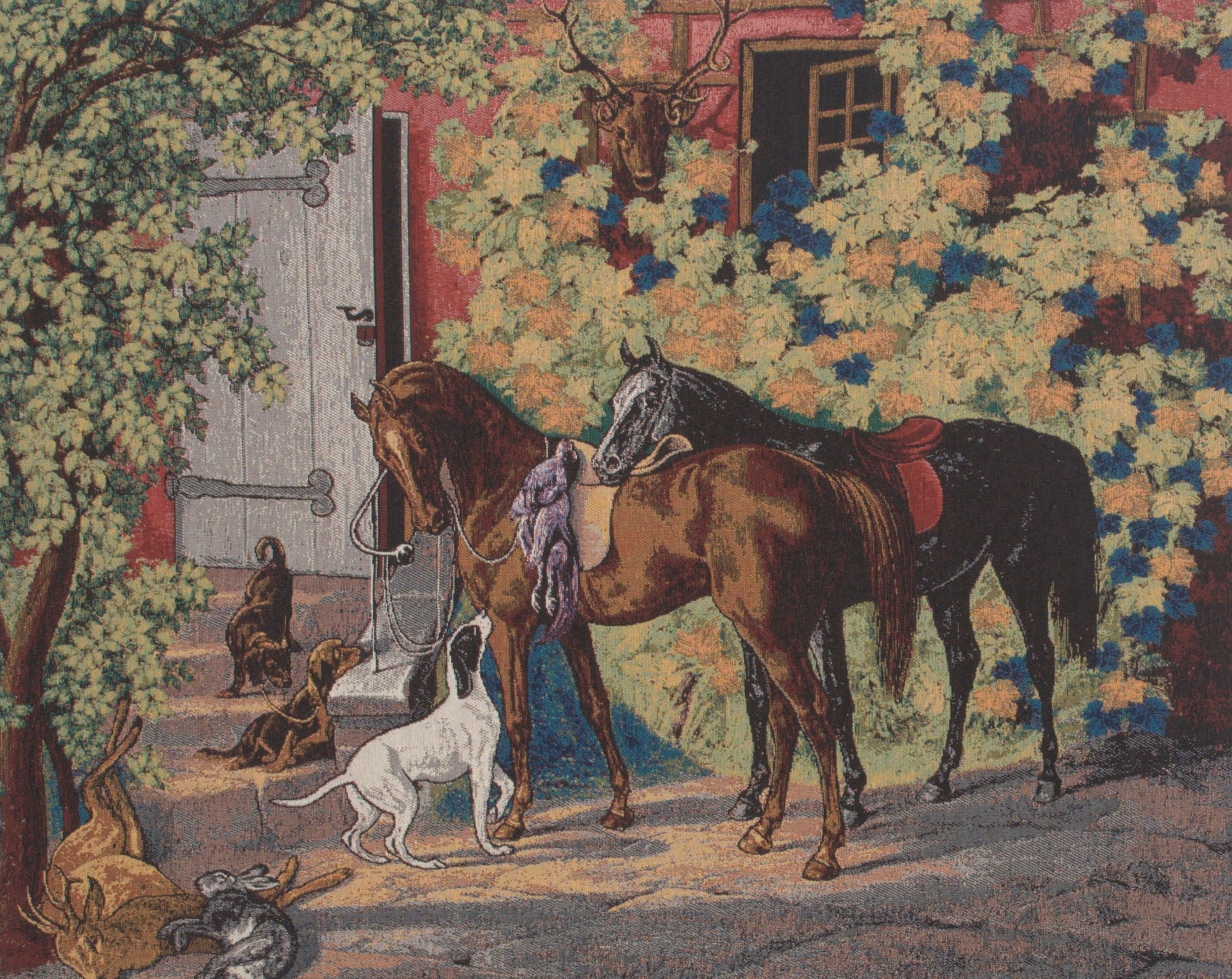 The Hunting Scene Stretched Wall Tapestry