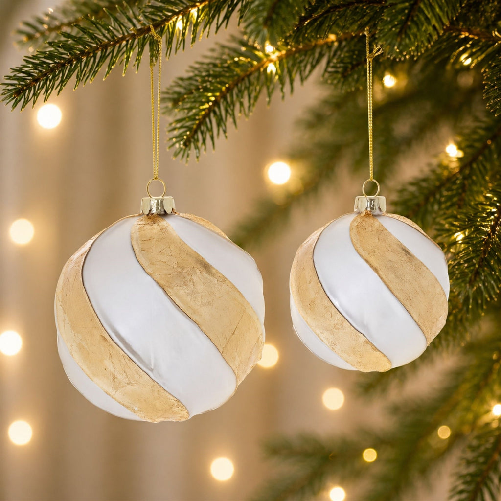 Distressed Glass Ball Ornament (Set of 6)