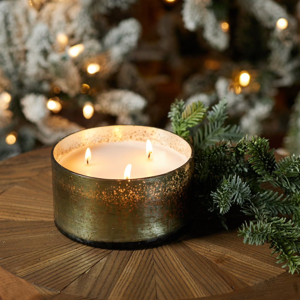 Frasier Fir Scented Candle in Textured Glass Jar 6"D