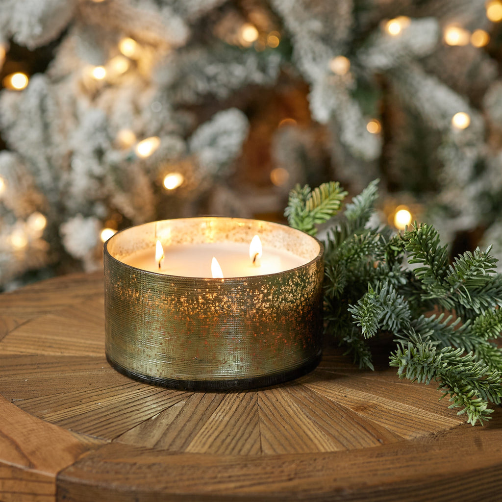 Frasier Fir Scented Candle in Textured Glass Jar 6"D