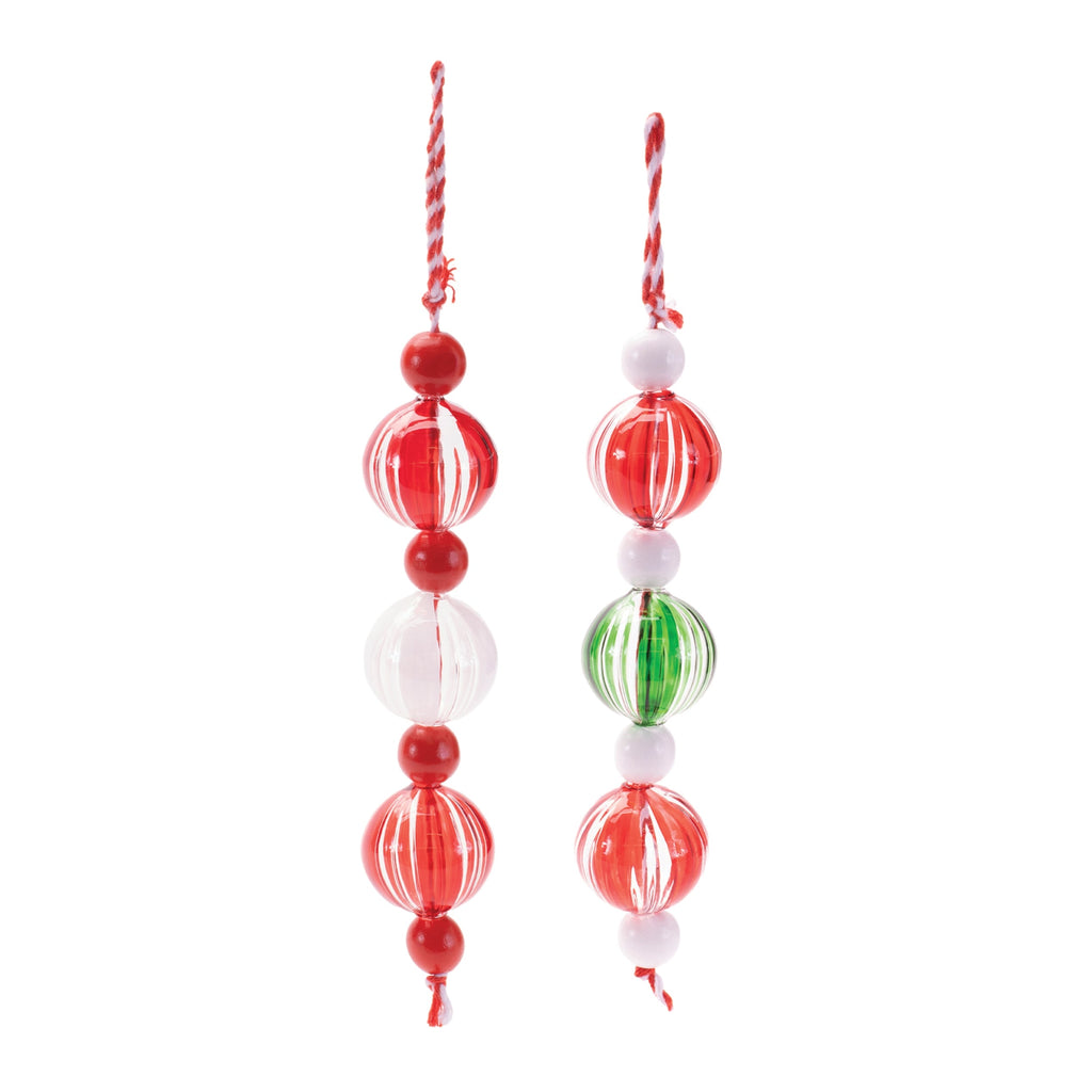 Striped Glass Mini Drop Ornaments Ð Set of 6