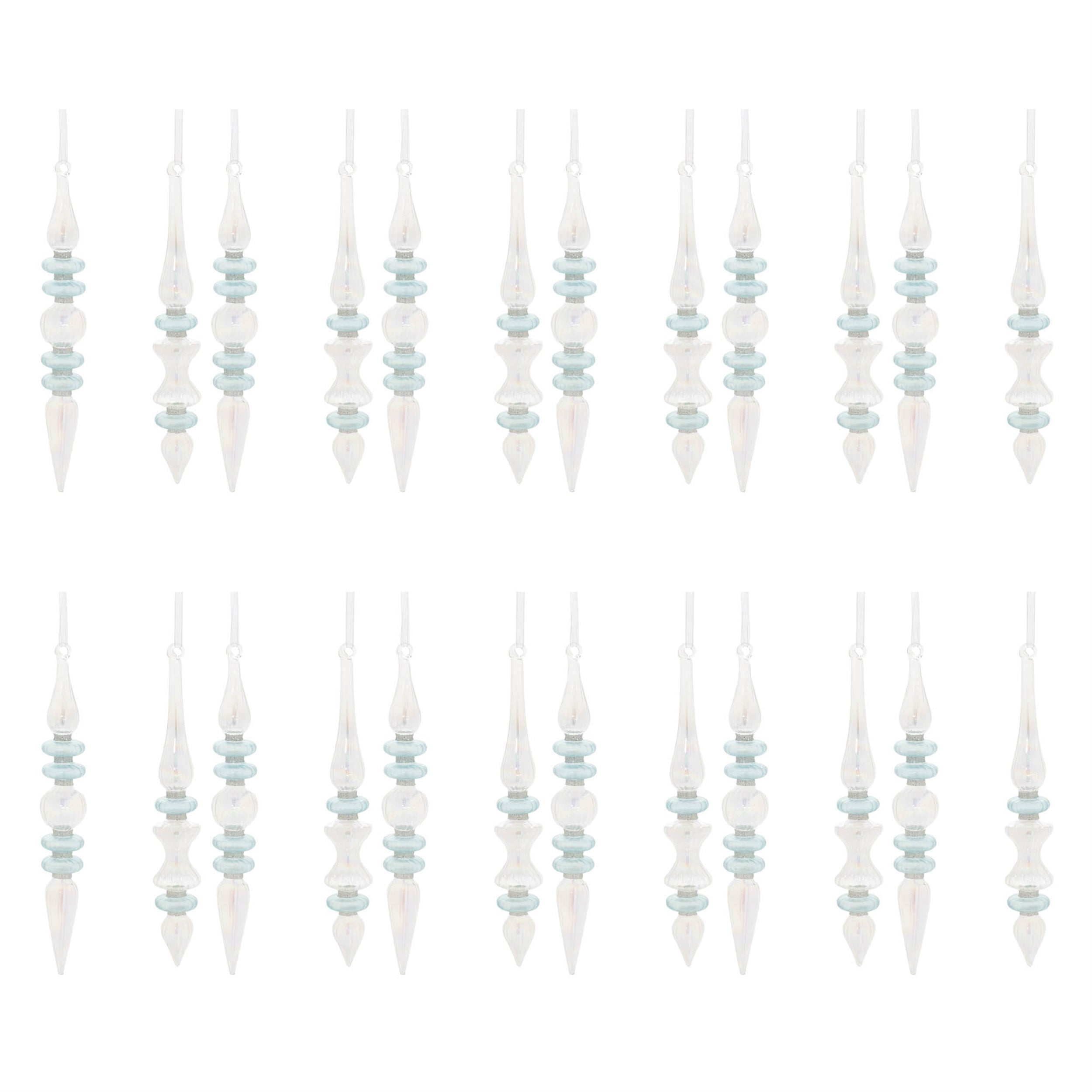 Iridescent Finial Drop Ornament (Set of 24)