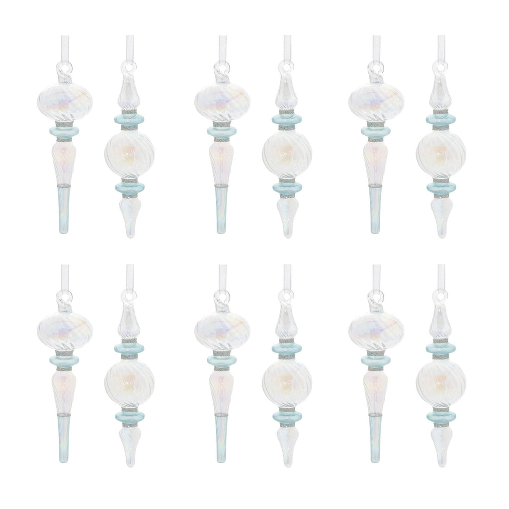 Iridescent Finial Drop Ornament (Set of 12)