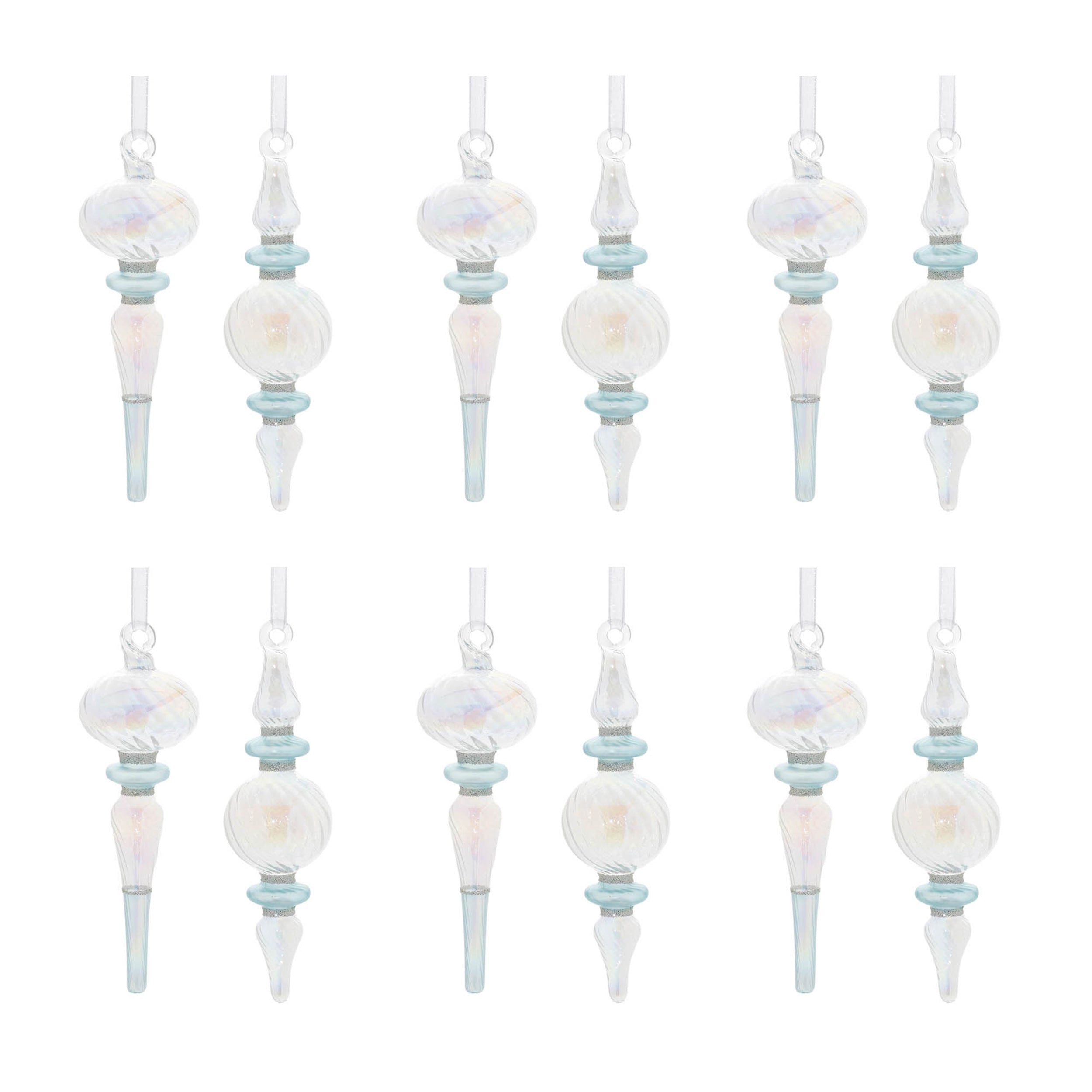 Iridescent Finial Drop Ornament (Set of 12)