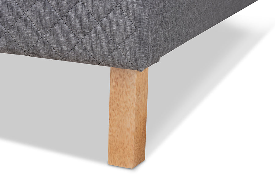 Baxton Studio Aneta Modern and Contemporary Grey Fabric Upholstered King Size Platform Bed