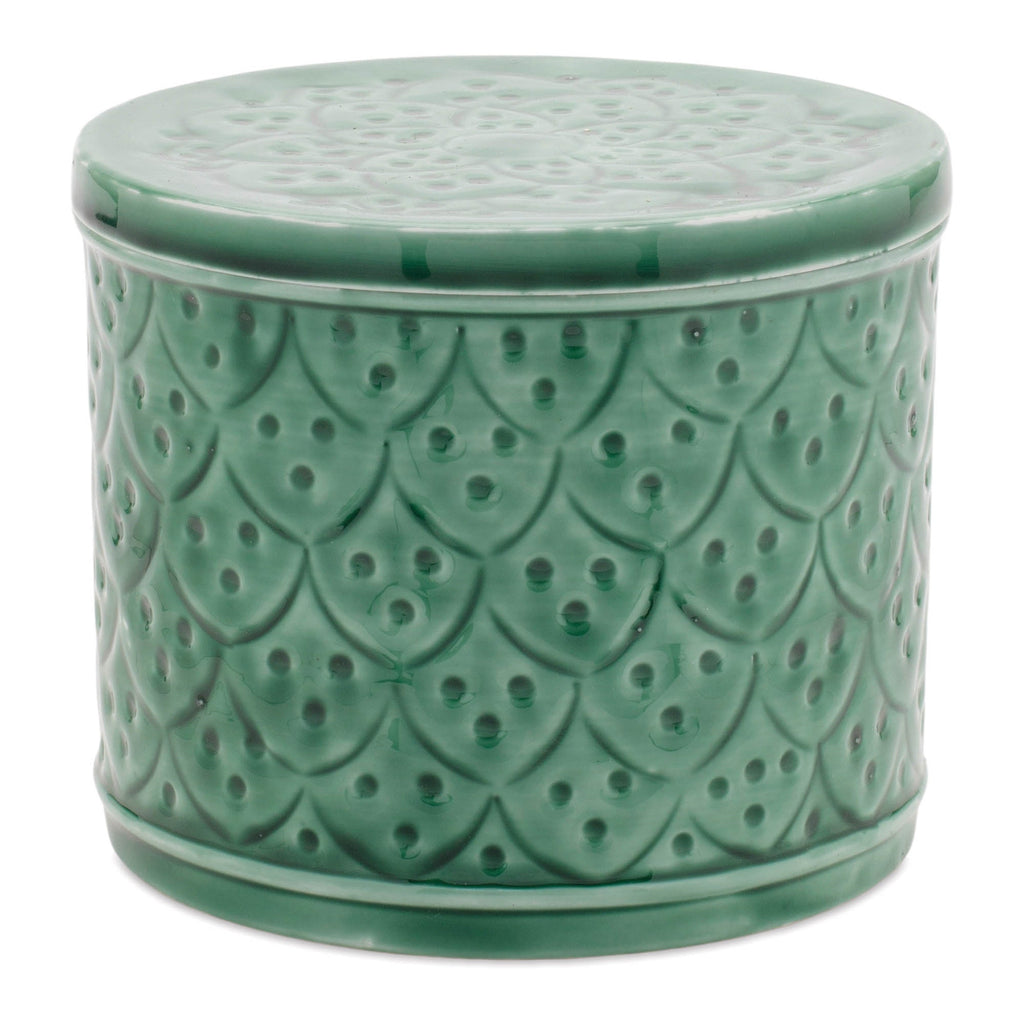 Sage Green Metal Container with Lid (Set of 2)