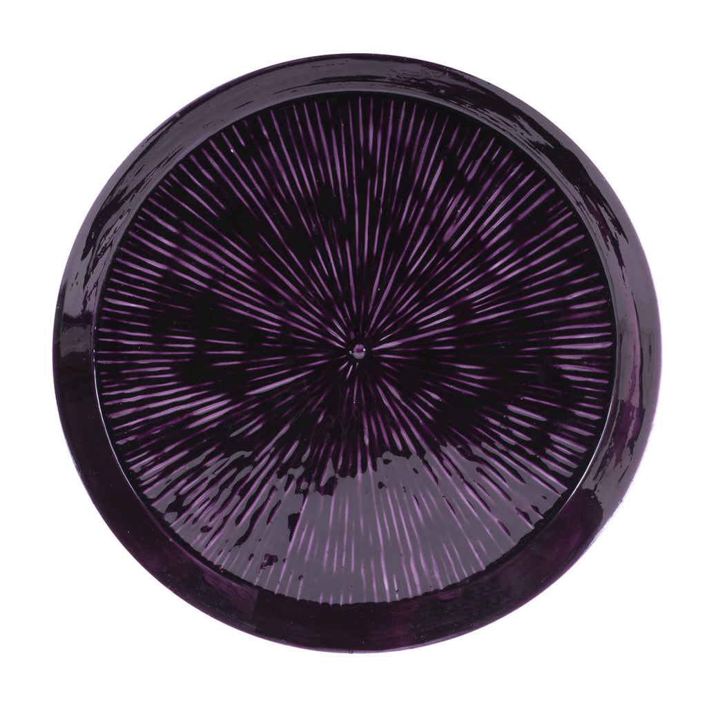 Round Etched Metal Tray 13.5"D