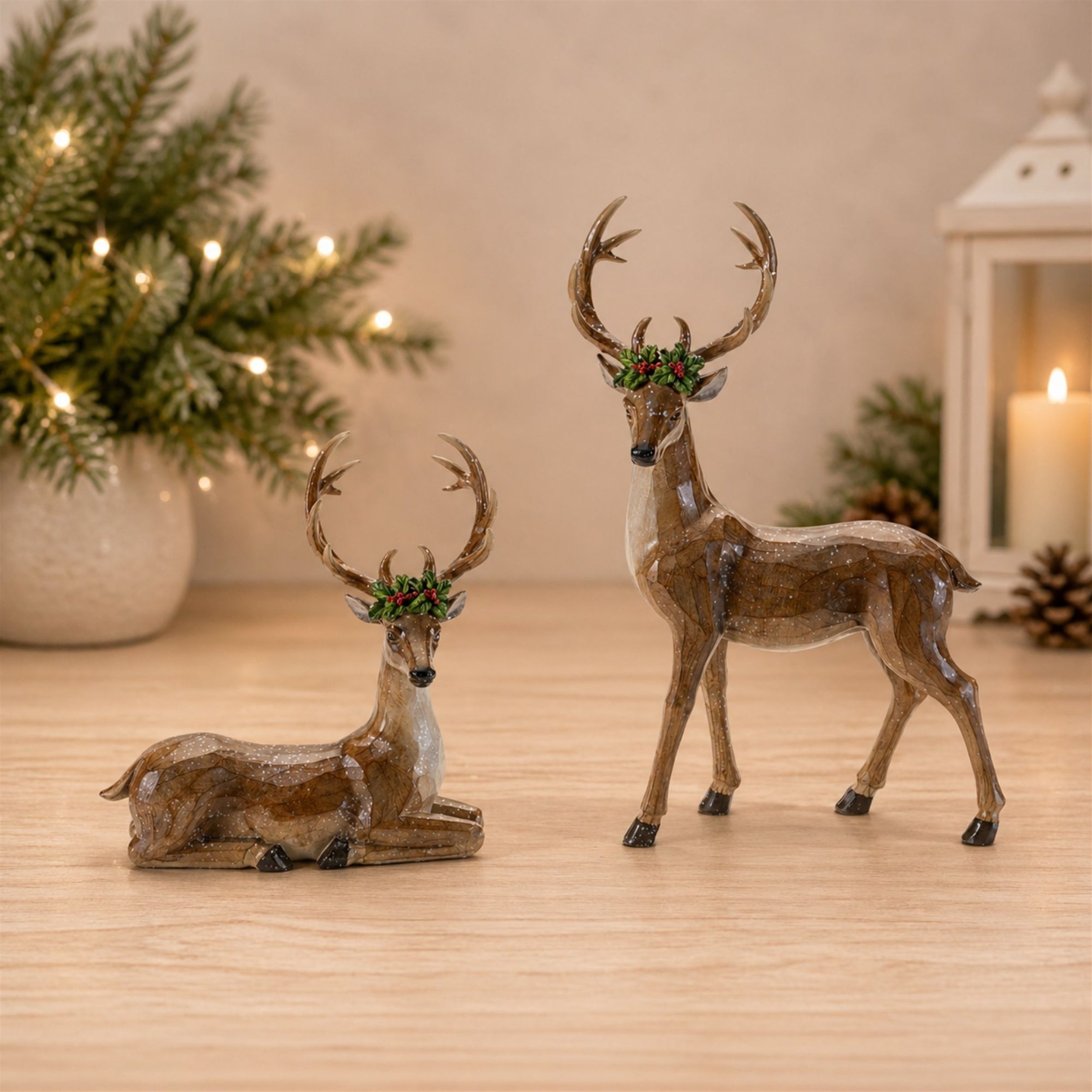 Holiday Deer Figurine (Set of 2)