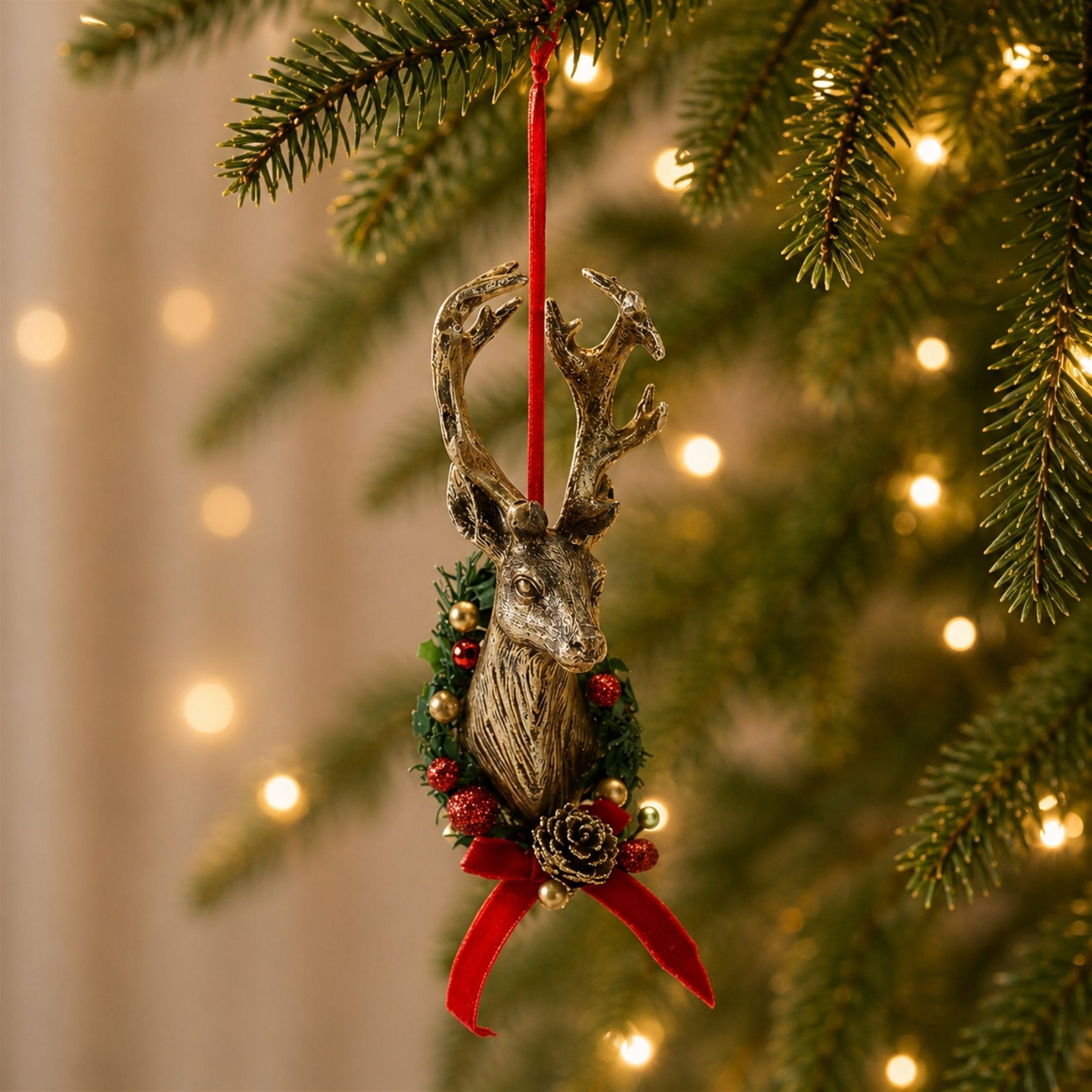 Deer Head Mount Ornament (Set of 6)