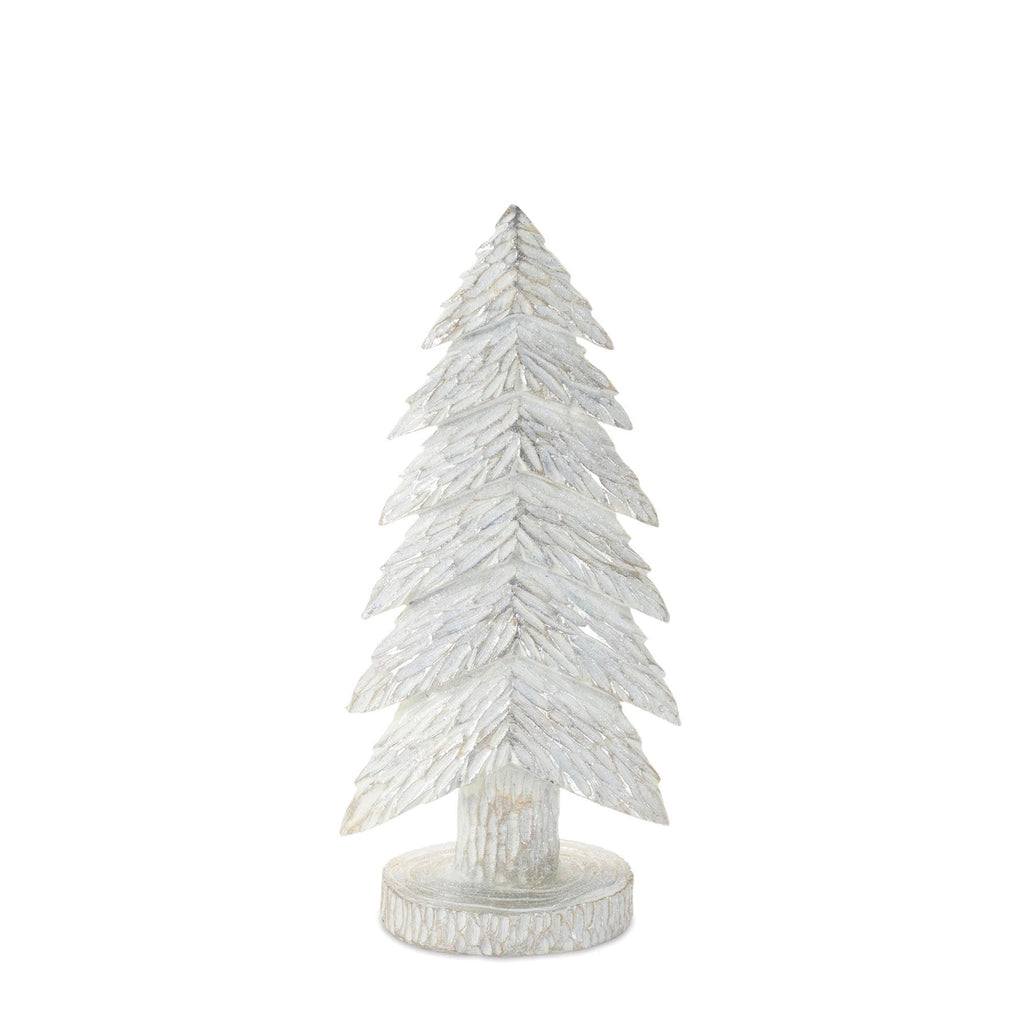 White Christmas Tabletop Trees (Set of 2)