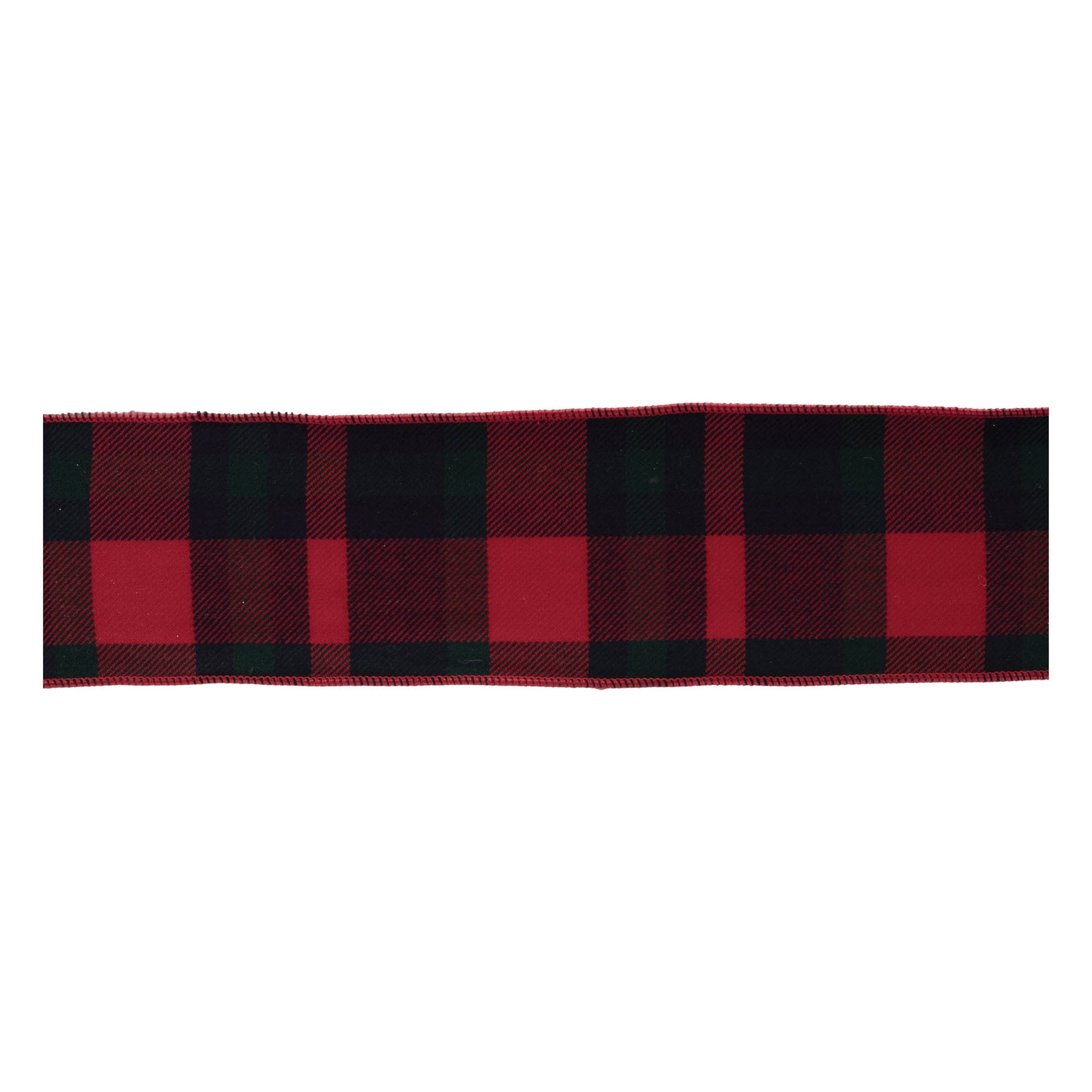 Red and Black Plaid Wired Ribbon (Set of 2)