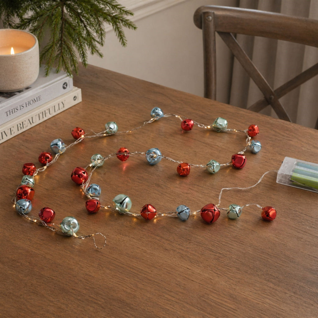 LED Sleigh Bell Wire Garland (Set of 2)