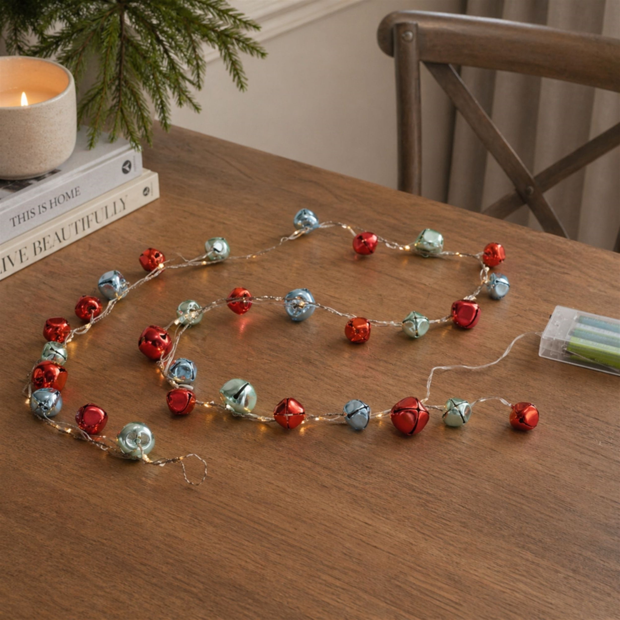 LED Sleigh Bell Wire Garland (Set of 2)