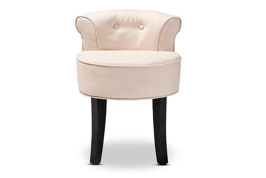 Baxton Studio Cerise Classic and Traditional Small Beige Fabric Upholstered Accent Chair