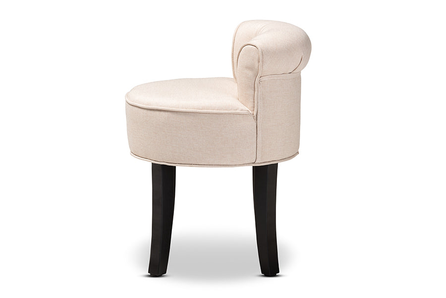 Baxton Studio Cerise Classic and Traditional Small Beige Fabric Upholstered Accent Chair