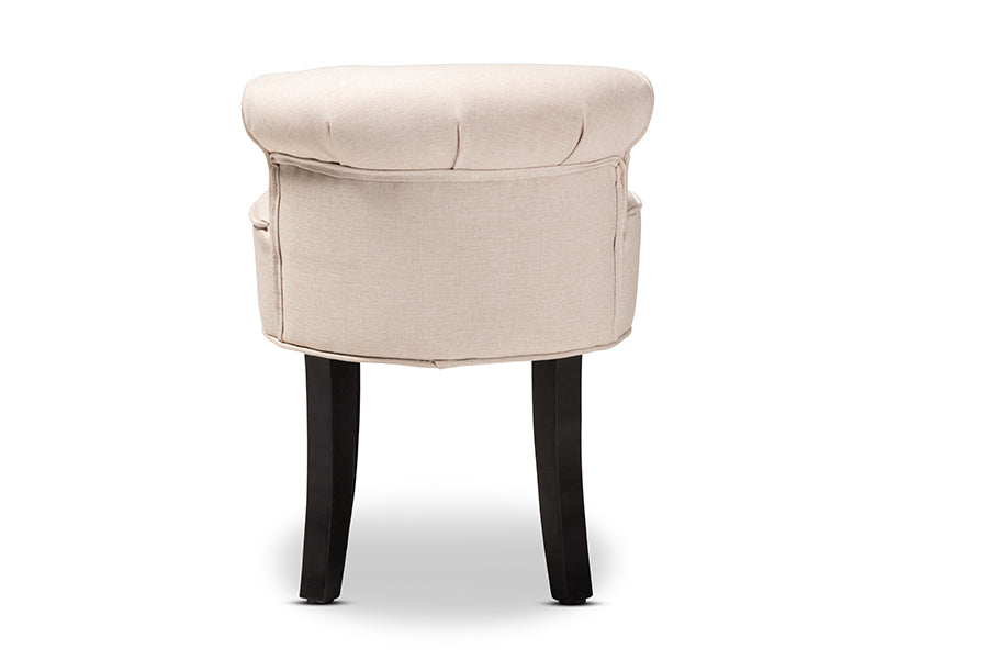 Baxton Studio Cerise Classic and Traditional Small Beige Fabric Upholstered Accent Chair