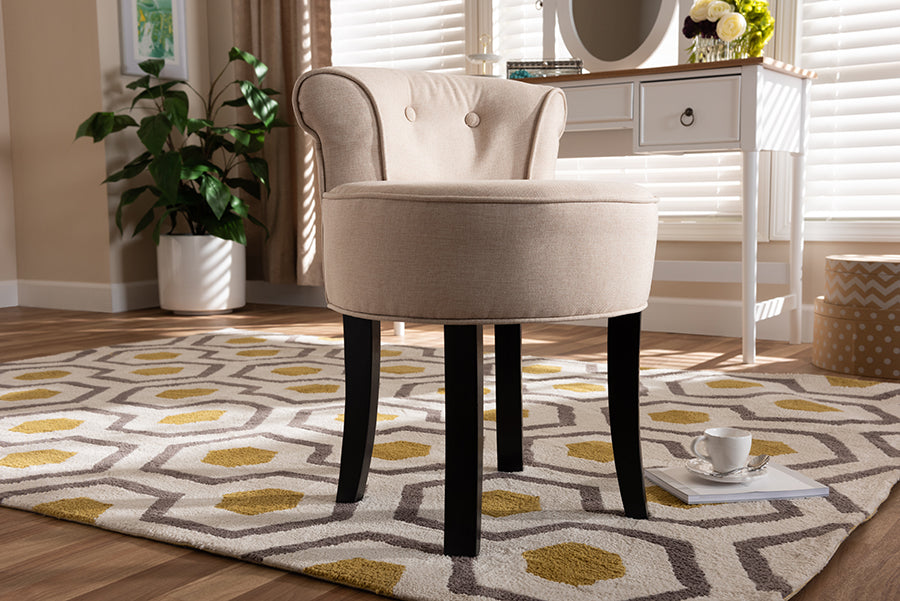 Baxton Studio Cerise Classic and Traditional Small Beige Fabric Upholstered Accent Chair