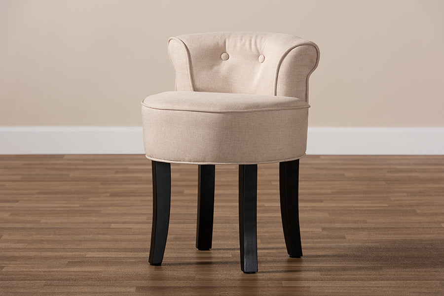 Baxton Studio Cerise Classic and Traditional Small Beige Fabric Upholstered Accent Chair