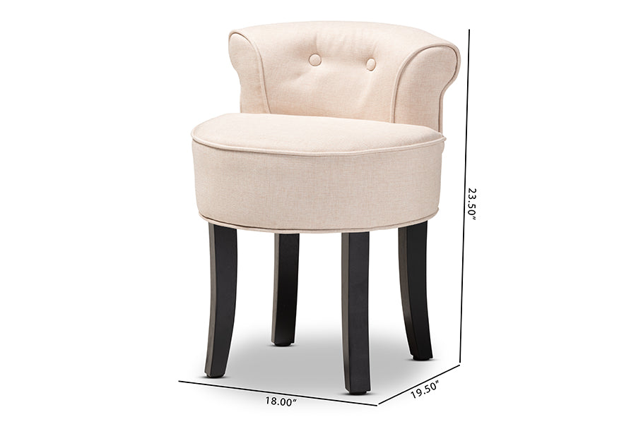 Baxton Studio Cerise Classic and Traditional Small Beige Fabric Upholstered Accent Chair