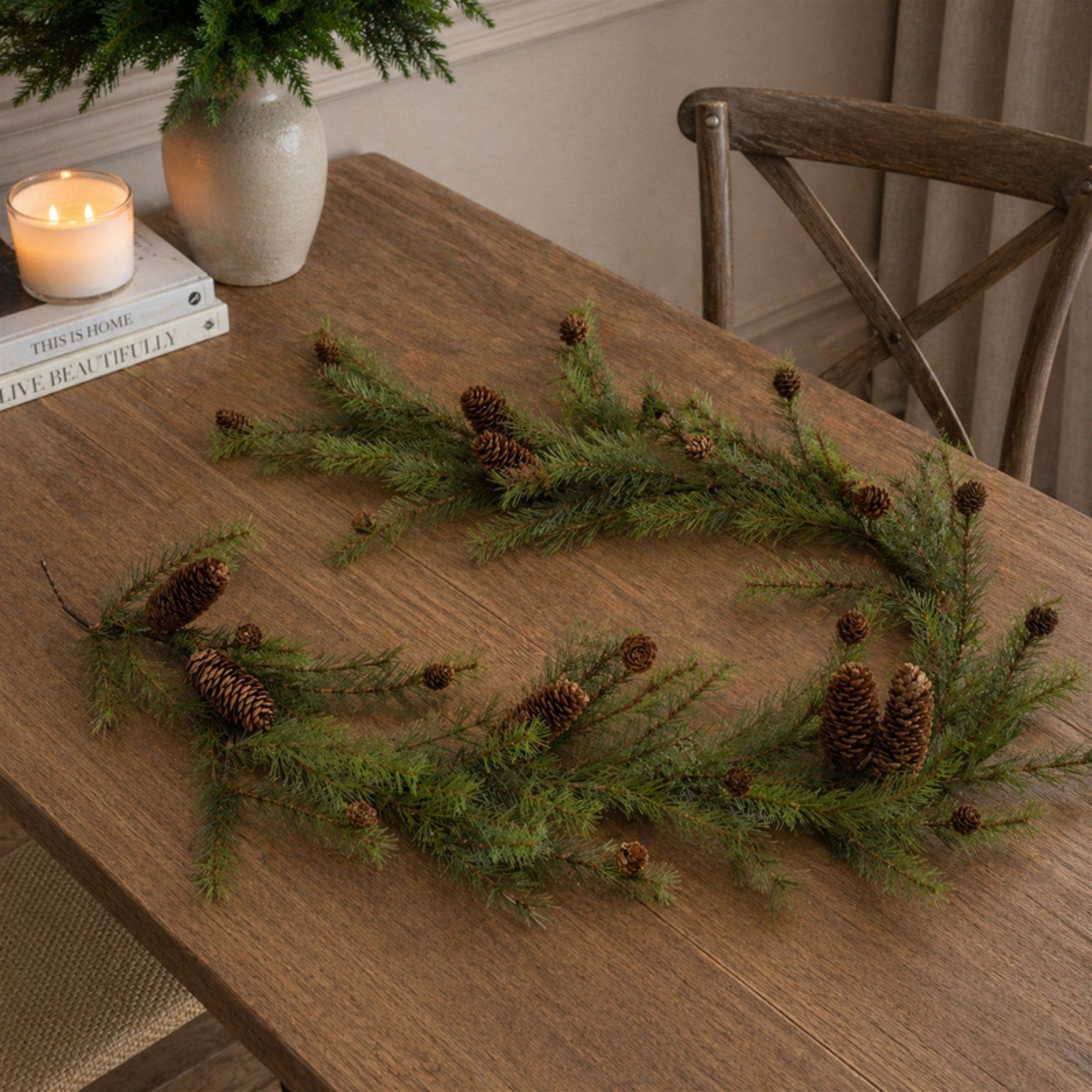 Pine and Pinecone Garland 6'L