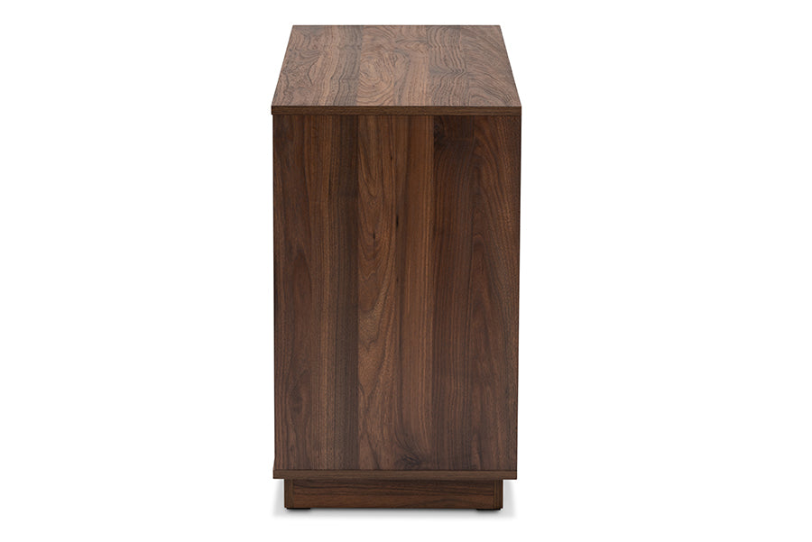 Baxton Studio Mette Mid-Century Modern Two-Tone White and Walnut Finished 6-Drawer Wood Dresser